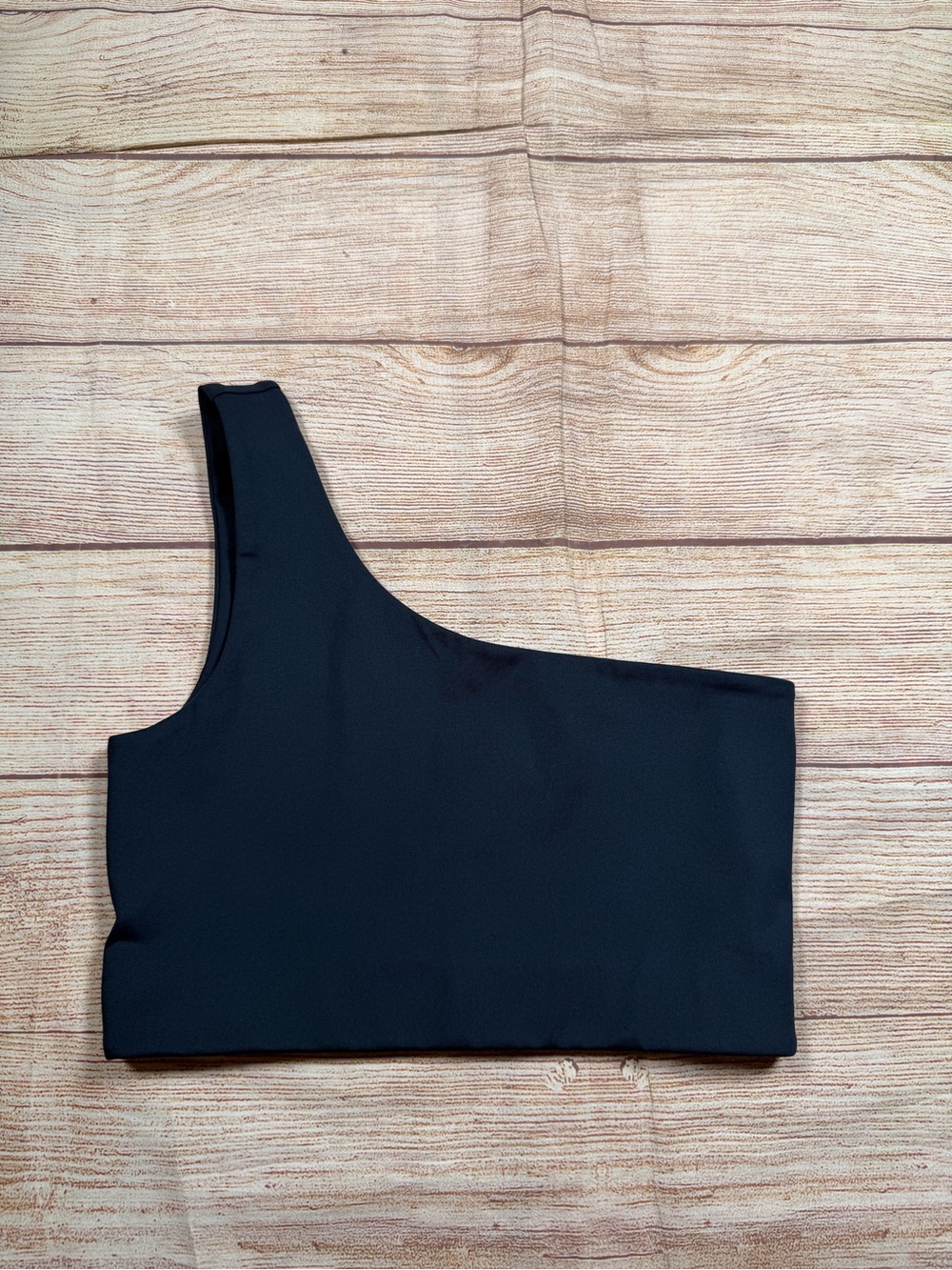 Girlfriend Collective Bianca One-Shoulder Sports Bra - Navy Blue